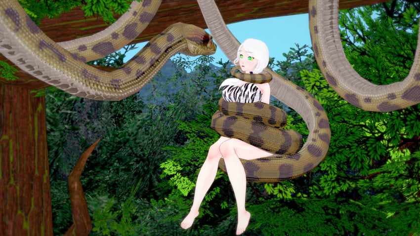 3d breasts coiling coils confusion crossover femsub feral feral_pred huge_breasts hypnosis jungle kaa kaa_eyes koikatsu long_hair maledom milf mind_control mrkoiru outdoors rwby snake the_jungle_book tiger_print tiger_print_bikini vore white_hair willow_schnee