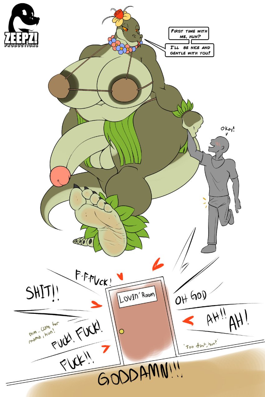 1boy 1futa 2koma anthro foot_fetish futa futanari futasub hung_bottom instant_loss_2koma larger_futanari male male_on_futa maledom margret_stalizburg mini_giantess reptile size_difference smaller_male snake tagme zp92