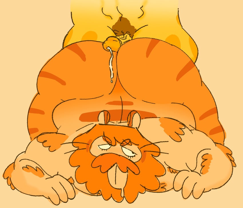 anthro anukkyt ass ass_up beard big_butt bodily_fluids centaurworld cum cum_on_butt duo ejaculation faceless_character faceless_male facial_hair felid felid_taur fur genital_fluids genitals hair hairy half-closed_eyes hi_res hot_dogging male male/male mammal mammal_taur moustache narrowed_eyes netflix nude orange_hair pantherine pantherine_taur penis pubes sex solo_focus splendib_(centaurworld) striped_body striped_fur stripes taur tiger tiger_taur tongue tongue_out toony