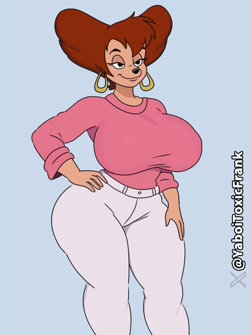 big_breasts disney goof_troop hand_on_hip huge_breasts peg_pete self_upload smiling wide_hips yaboitoxicfrank