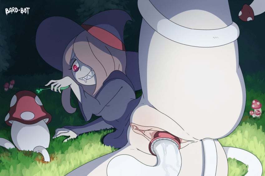 1girls anal anal_sex animated anus ass bard-bot big_ass double_penetration female grass hat human interspecies interspecies_fuck leg_up little_witch_academia mushroom mushroom_in_ass on_side outdoors penetration penis penis_mushroom pink_hair potion pussy red_eyes sex smile smooth_animation spread_legs sucy_manbavaran teeth tentacle tentacle_sex text tumblr vaginal_penetration watermark