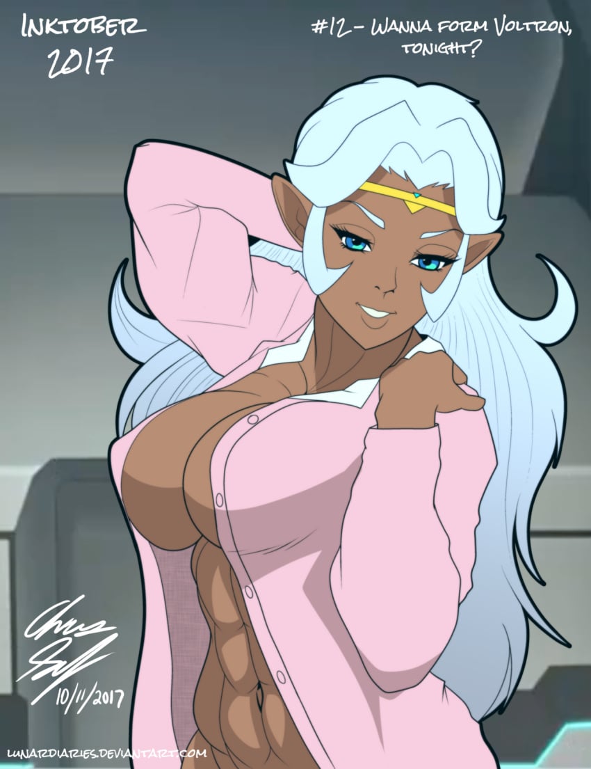 altean dark-skinned_female dark_skin female long_hair lunardiaries open_robe pointy_ears princess_allura solo voltron voltron:_legendary_defender white_hair