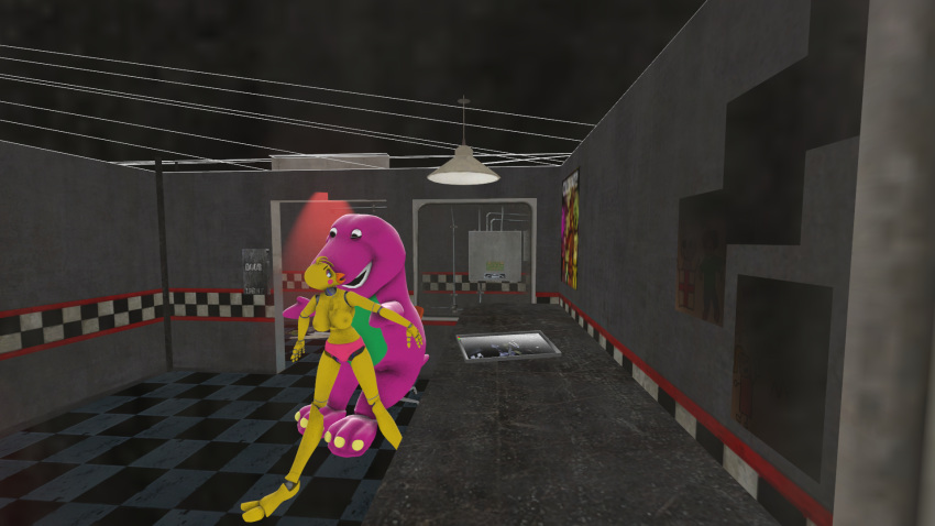 3d anthro barney_and_friends breasts five_nights_at_freddy's furry male no_humans straight tagme toy_chica_(fnaf)