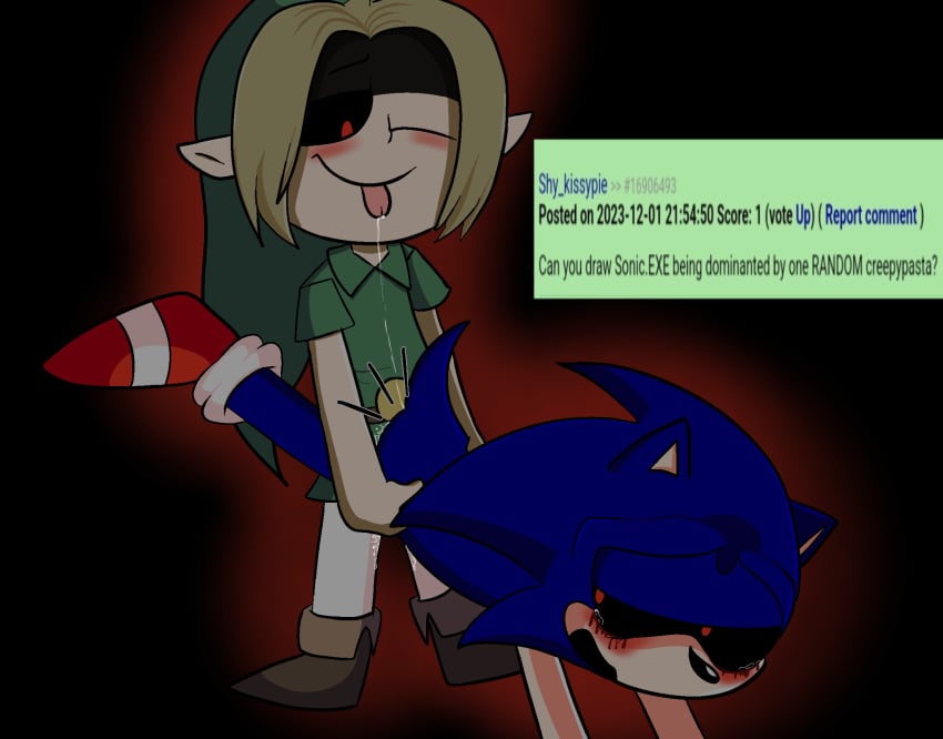 2023 2boys anal anal_sex ankifun ben_drowned blonde_hair blush classic_sonic classic_sonic.exe creepypasta cum ejaculation gay genital_fluids grabbing_from_behind interspecies leg_grab link looking_back majora's_mask one_eye_closed penetration questionable_consent red_eyes request rule_34_comment saliva saliva_trail sex smile sonic.exe sonic.exe_(character) sonic.exe_(creepypasta) sonic.exe_(series) sonic_(series) sonic_the_hedgehog_(series) tears tears_of_pleasure the_legend_of_zelda tongue tongue_out yaoi yellow_hair young young_link