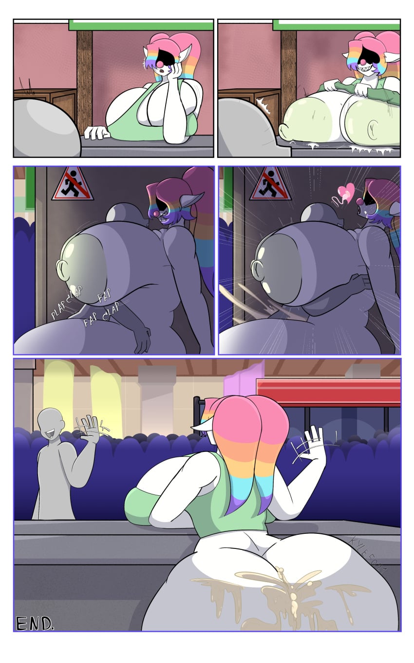 5koma big_ass big_tits blushcrunch_studio clown clown_girl clown_nose comic comic_page comic_panel cum cum_on_body dandy's_world dandys_world huge_ass huge_breasts impregnation kyle5021 public_sex qwelver rainbow_hair roblox roblox_avatar robloxian tagme white_body white_skin