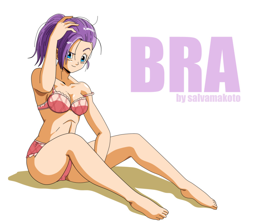 bra_(dragon_ball) bra_briefs dragon_ball dragon_ball_gt dragon_ball_multiverse female panties salvamakoto sitting solo son_bra