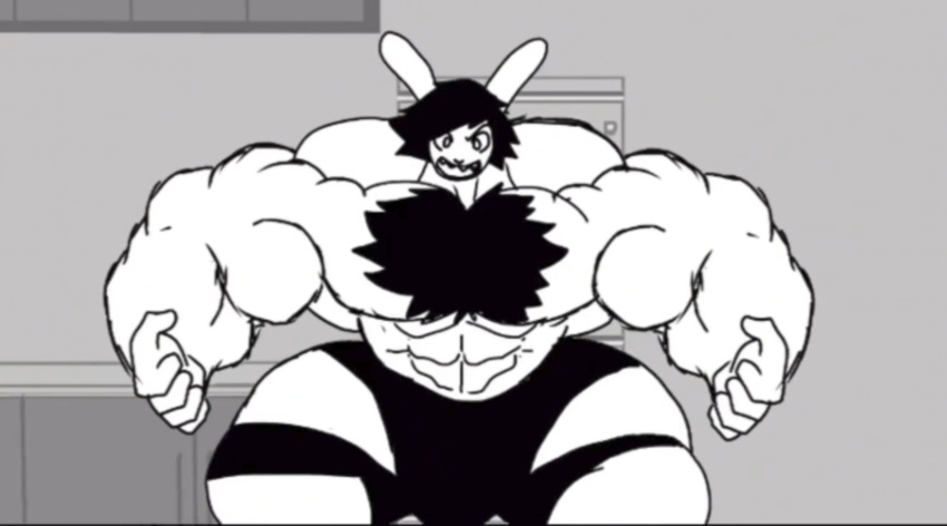 big_balls big_balls_with_big_penis big_penis bobilevrais bunny_boy furry male_focus muscle_growth