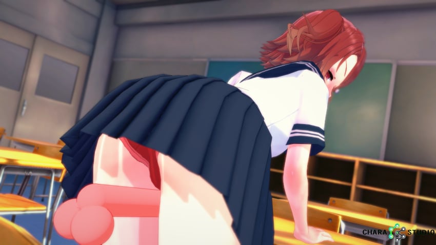 3d chara_studio intercrural_sex koikatsu red_hair serafuku yandere_simulator yui_rio