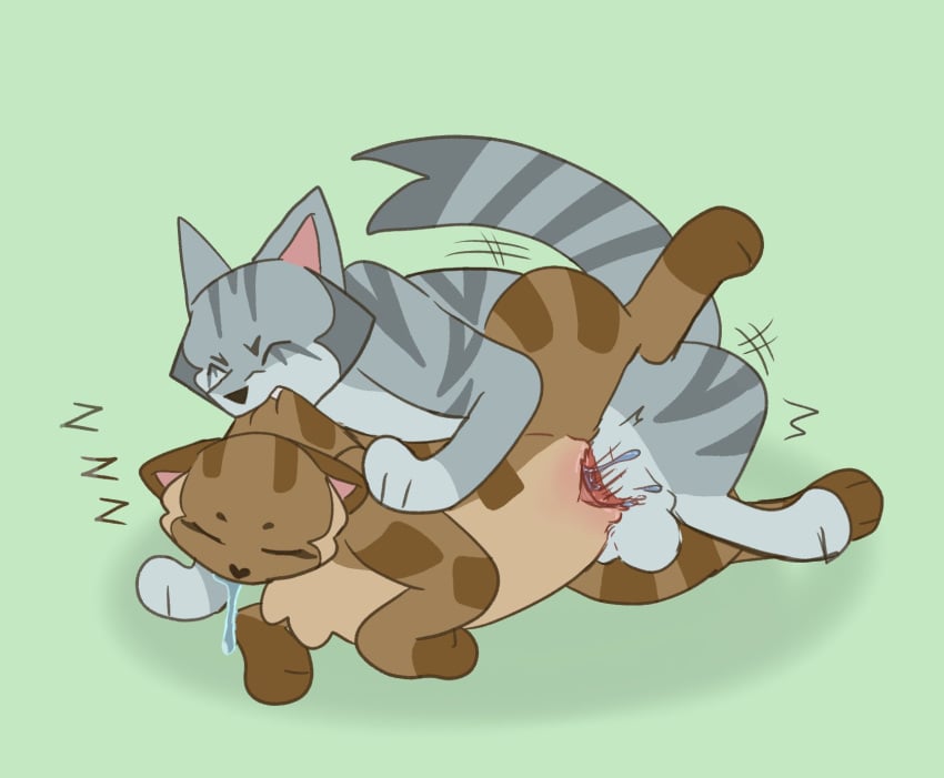 deadingdog domestic_cat drooling feral_on_feral forced jayfeather_(warriors) leafpool_(warriors) male/female medicine_cat questionable_consent rape sleep_sex sleeping straight warriors_(cats)