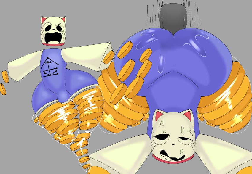 absurd_res anal anal_sex animate_inanimate anthro anthro_on_anthro anthro_penetrated anthro_penetrating anthro_penetrating_anthro ass balls big_butt big_penis bodily_fluids bulge cjk_character cjk_character_on_clothing clothing coin digital_drawing_(artwork) digital_media_(artwork) domestic_cat dream_bbq duo ena_(series) felid feline felis genital_fluids genitals gold_(metal) gold_coin hi_res holidays huge_butt humanoid_genitalia humanoid_penis japanese_text kane_(dream_bbq) koban_(coin) looking_at_viewer male male/male male_anthro male_on_anthro male_on_bottom male_penetrated male_penetrating male_penetrating_male mammal on_bottom open_mouth penetration penile penile_penetration penis sex shirt simple_background sweat text thick_thighs topwear woopyy
