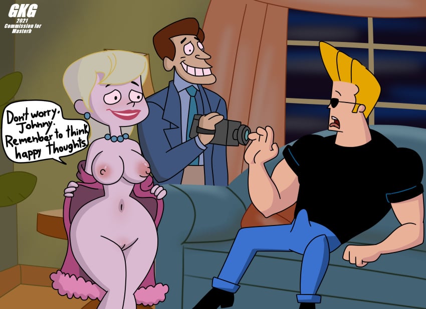 blonde_hair breasts camera cuckold cuckolding english_text erection gkg johnny_bravo johnny_bravo_(series) milf mother smile timmy's_dad_(johnny_bravo) timmy's_mom_(johnny_bravo) undressing vagina