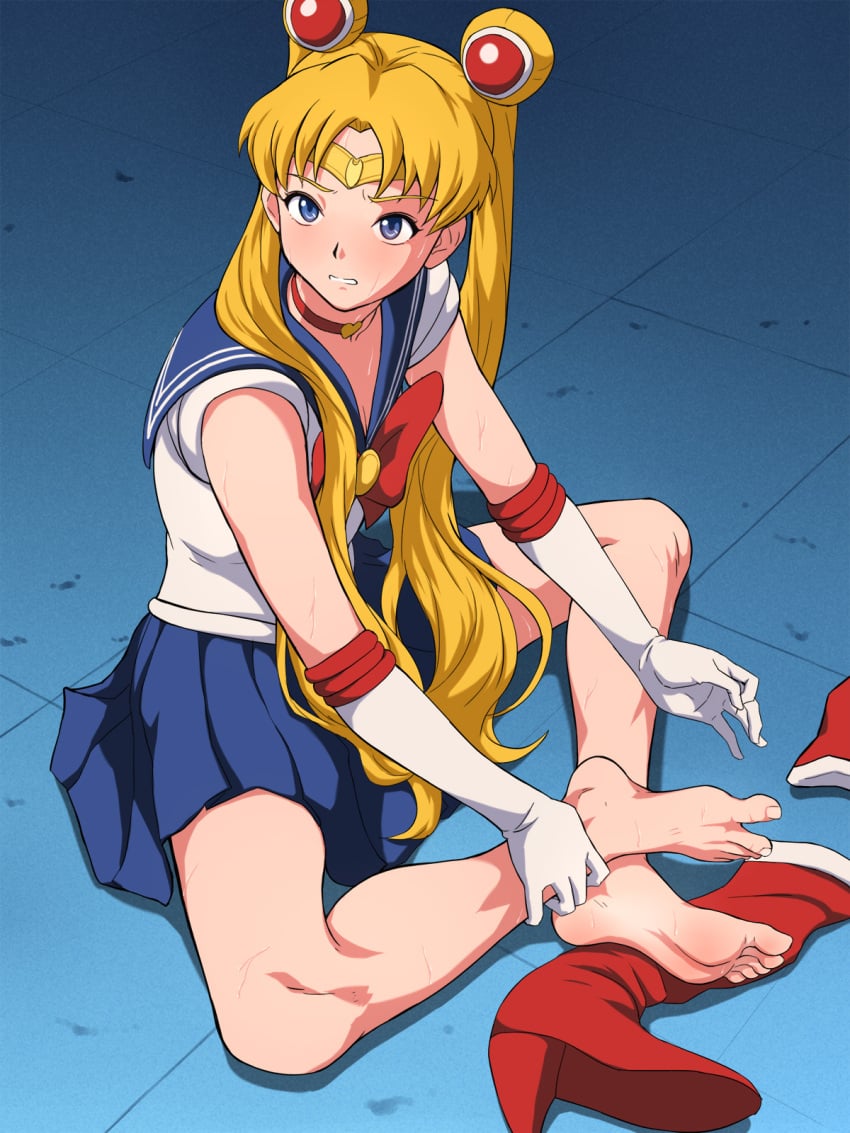 bishoujo_senshi_sailor_moon clothing feet foot_fetish maku_(l-u) sailor_moon sailor_moon_redraw_challenge skirt soles usagi_tsukino