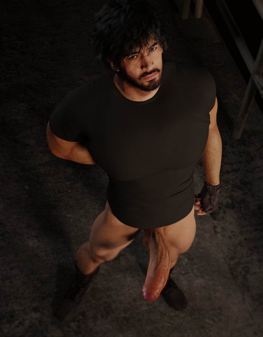 3d 3d_model balls bara beard big_balls big_penis capcom carlos_oliveira clothing gonnnsfw male male_only manly mature_male muscular_male nude penis resident_evil resident_evil_3 resident_evil_3_remake tight_clothing