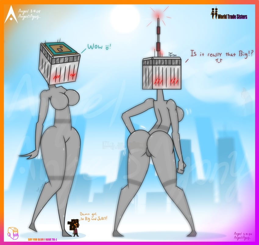 agonywelds anthro ass breasts breasts building buildings controversial controversy deki female never_forget offensive smaller_male taller_girl tenna thick_ass thick_thighs thighs twin_towers worldtradesisters