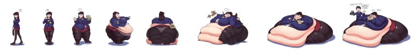 colored female immobile immobilization komi-san_wa_komyushou_desu komi_shouko magicstraw overweight_female sequence tagme weight_gain