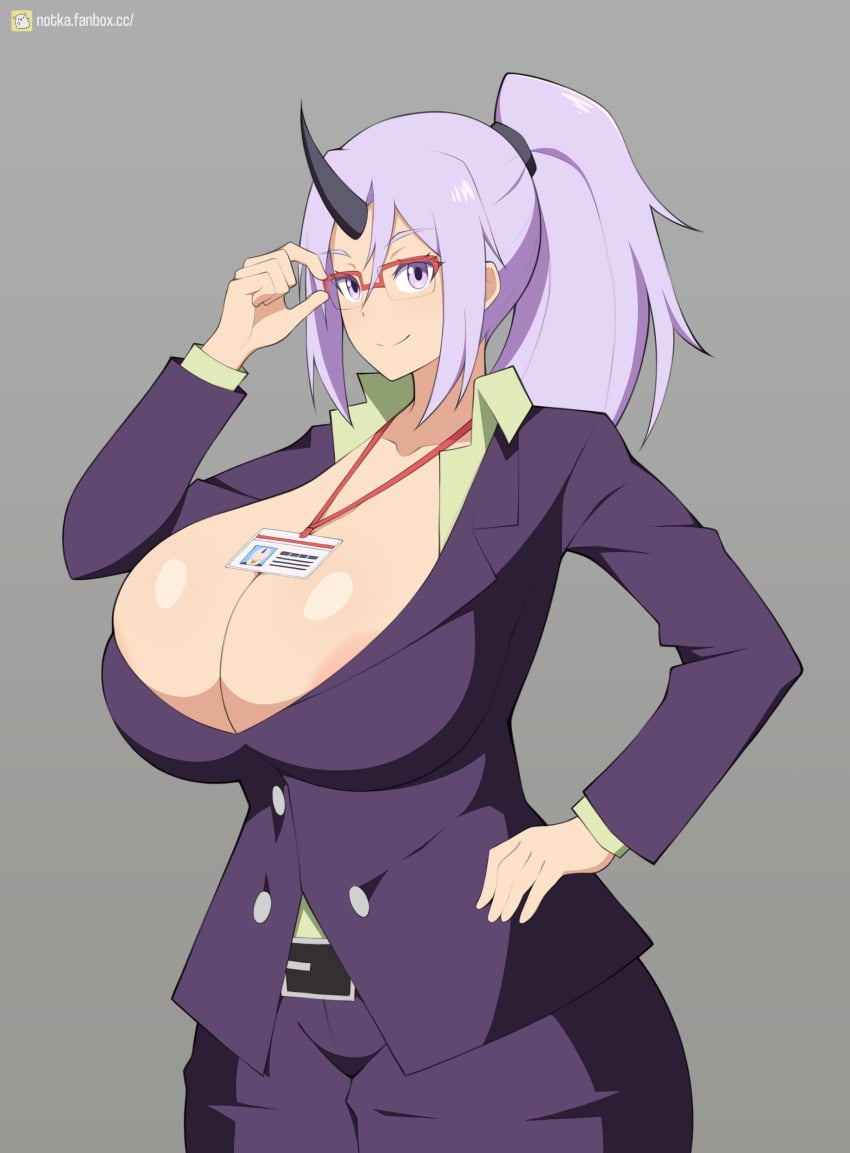 1girls breasts female female_only high_resolution horn huge_breasts large_breasts light-skinned_female light_skin looking_at_viewer notkadraw purple_eyes purple_hair shion_(tensei_shitara_slime_datta_ken) solo tensei_shitara_slime_datta_ken that_time_i_got_reincarnated_as_a_slime very_high_resolution