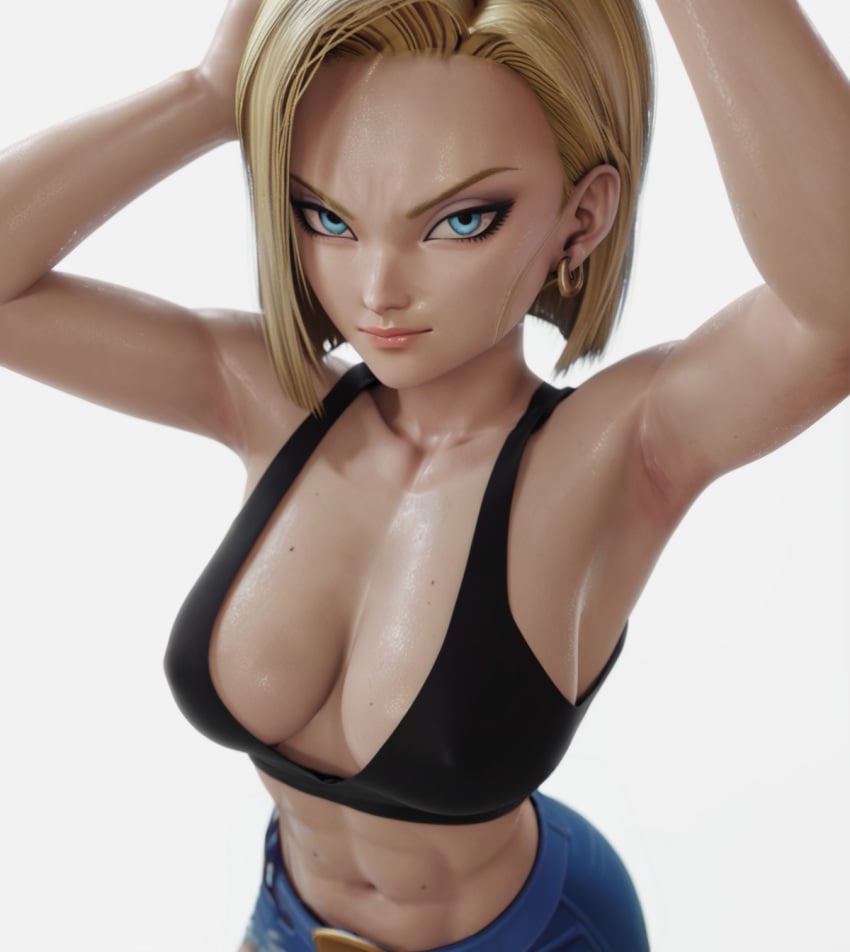 1girls ai_generated alternate_version_available android_18 big_breasts blonde blonde_female blonde_hair blonde_hair_female blue_eyes blue_eyes_female cameltoe cleavage curvy dragon_ball erect_nipples female huge_areolae huge_ass nai_diffusion puffy_nipples shono short_hair short_hair_female stable_diffusion thick_lips voluptuous wide_hips yellow_hair