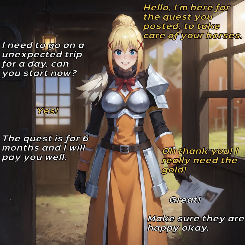 ai_generated darkness_(konosuba) insertusername kono_subarashii_sekai_ni_shukufuku_wo! text zoophilia