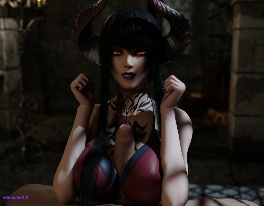 3d bra eliza_(tekken) paizuri partial_male shaddoll_x tekken titjob vampire