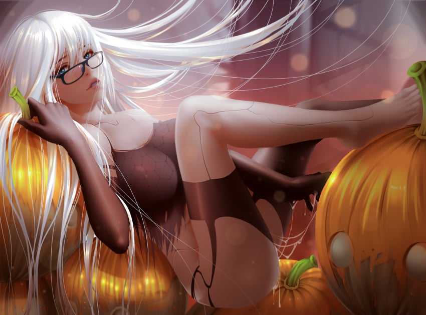 bearwitch bottomless feet mecha_musume megane nier nier:_automata pussy_juice torn_clothes yorha_a2