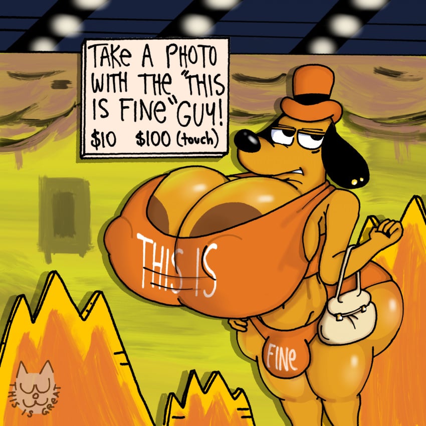 animal_humanoid anthro anthro_only ass barely_contained big_breasts big_butt breasts bulge busty_boy canid canid_humanoid canine canine_humanoid canis clothing detailed detailed_background domestic_dog glistening glistening_body gunshow_(webcomic) gunshowcomic hi_res huge_breasts humanoid hyper hyper_breasts male male/male mammal mammal_humanoid question_hound shirt solo tank_top thick_thighs topwear what wide_hips wowthisisgreat
