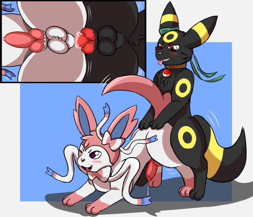 alec all_fours anal anal_sex anus arkoh arkoh_umbreon balls blush cum eeveelution feral knot male nintendo penetration penis pokémon_(species) pokemon precum sylveon umbreon video_games yaoi