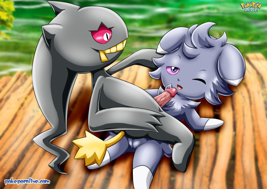 banette bbmbbf espurr interspecies nintendo palcomix pokémon_(species) pokemon pokepornlive pussy