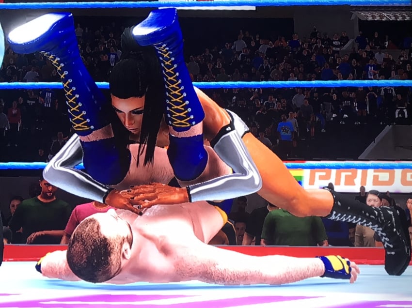 boots femboy femboy_on_male hands_on_chest humiliated legs_on_shoulders legs_up male male_only pin pinned reverse_ryona stacked tan tanned_skin wrestler wrestling wrestling_boots wrestling_outfit wrestling_pin wrestling_ring wrestlingryona wwe wwe_2k20