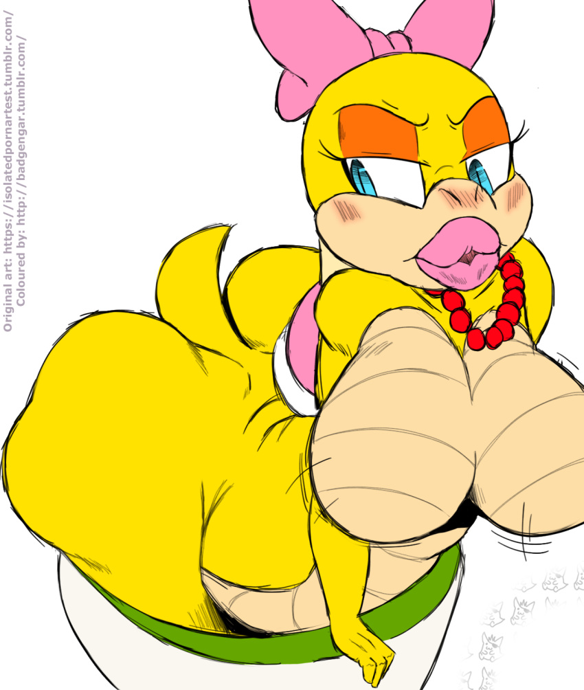 1girls anthro ass ass_focus badgengar big_ass big_breasts big_butt bimbo breast_focus breasts bubble_ass bubble_butt busty butt_focus dat_ass female huge_ass huge_breasts hyper_bimbo isolatedartest mario_(series) nintendo thick_ass voluptuous wendy_o._koopa white_background