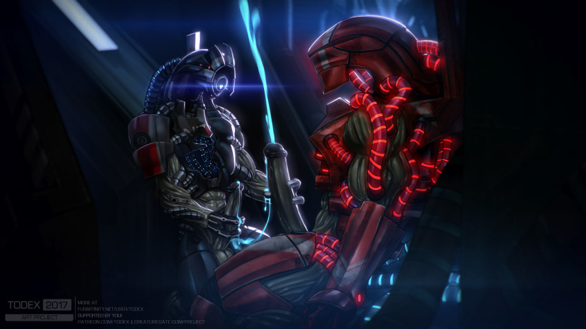 1_eye 3_fingers cum cumshot gay geth glowing_cum handjob legion legion_(mass_effect) machine male mass_effect masturbation penis robot todex wires