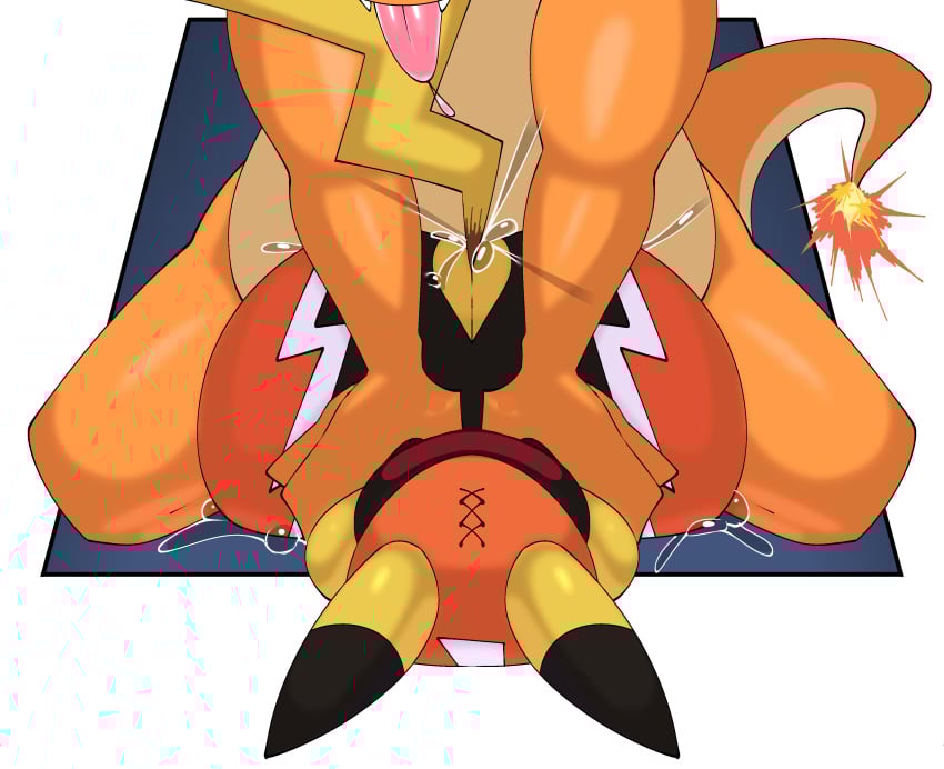 absurd_res anal anal_sex anthro anthro_on_anthro anthro_penetrated anthro_penetrating anthro_penetrating_anthro ass ass_up big_butt bodily_fluids charizard clothing comic cosplay_pikachu_(character) cosplay_pikachu_(costume) digital_media_(artwork) dominant dragon duo fire from_behind_position fur generation_1_pokemon genital_fluids genitals head_down head_down_ass_up hi_res holding_down instant_loss_2koma male male/male male_penetrated male_penetrating male_penetrating_male mammal mask mythological_creature mythological_scalie mythology nintendo nude orange_body penetration penile penis pikachu pikachu_libre pinned pinned_to_ground pokemon pokemon_(species) saliva saliva_on_tongue saliva_string scalie sex simple_background size_difference tail thick_thighs tongue tongue_out wide_hips woopyy yellow_body yellow_fur
