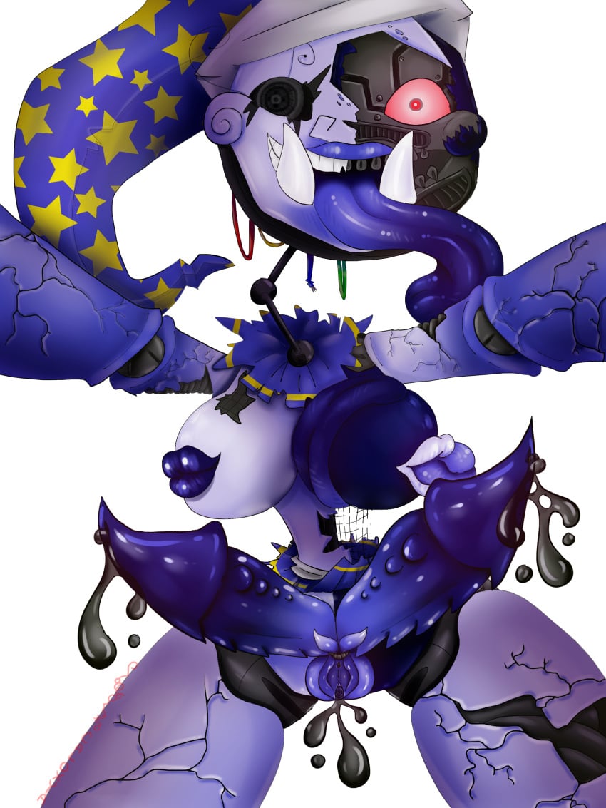 1_eye 2_clitorises 2_penises absurd_res animatronic big_clitoris big_penis black_precum black_pussy_juice bodily_fluids caloxya clitoris clothing clown colored_pussy_juice daycare_attendant_(fnaf) endoskeleton five_nights_at_freddy's five_nights_at_freddy's:_security_breach five_nights_at_freddy's:_security_breach_ruin genital_fluids genitals gradient_clitoris gradient_penis herm hi_res humanoid intersex jester large_tongue lips long_tongue machine male_(lore) multi_clitoris multi_genitalia multi_penis nipple_mouth nubbed_penis oil penis precum red_eyes ridged_penis robot robot_gore ruined_daycare_attendant_(fnaf) ruined_moon_(fnaf) scottgames silicon solo spiked_penis spikes spikes_(anatomy) steel_wool_studios thick_lips tongue torn_clothing unusual_bodily_fluids unusual_genital_fluids unusual_pussy_juice vaginal_fluids