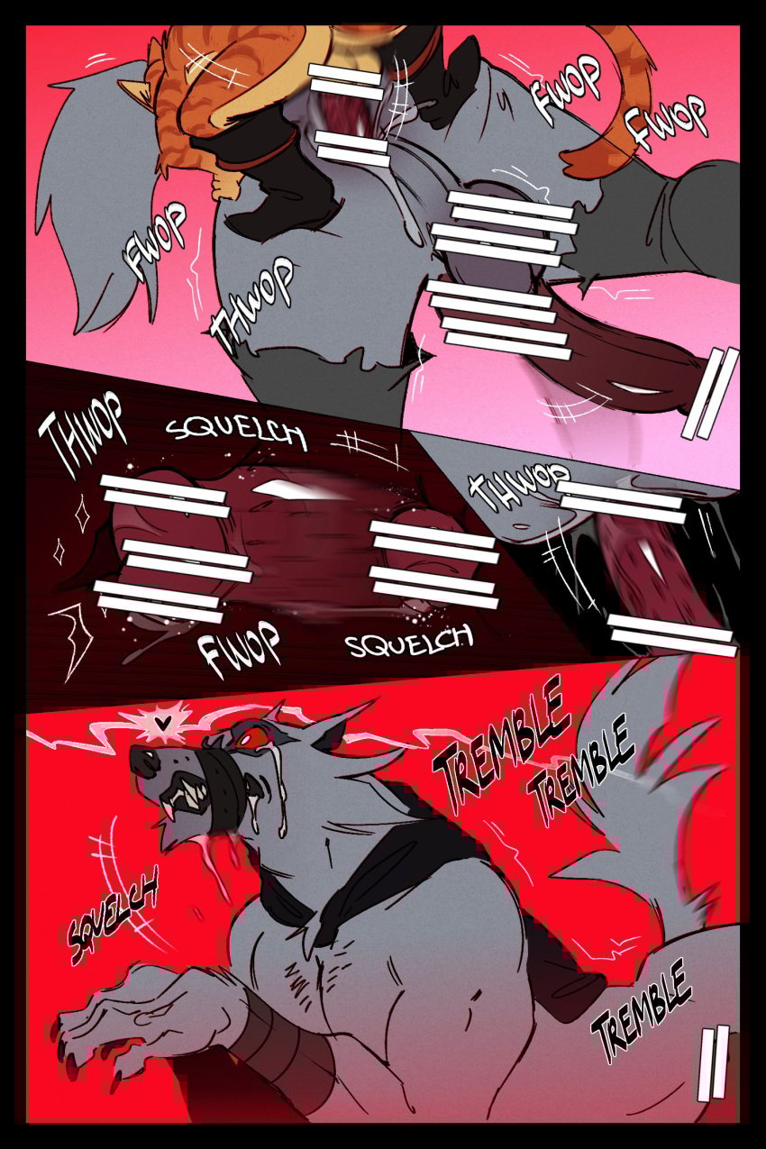 anal anal_sex animal_genitalia animal_penis anthro arm_wrapping arm_wraps arms_together ass balls bodily_fluids boots bottomwear butt_grab canid canine canine_genitalia canine_penis canis censor_bar censored censored_genitalia cheek_tuft claws clinging close-up clothing comic crying cum cum_drip cum_in_ass cum_inside cum_overflow death_(puss_in_boots) defeated domestic_cat dominant dominant_male dreamworks dreamworks_animation dripping drooling duo ejaculation erection facial_markings facial_tuft fangs felid feline felis fluffy fluffy_tail footwear from_behind_position fur gay gay_male genital_fluids genitals grey_body grey_fur hand_on_butt hands_together head_markings heart_symbol hi_res internal ksejl larger_penetrated looking_pleasured lying male male/male mammal markings mask_(marking) mostly_nude motion_blur muzzle_(object) muzzled neck_tuft on_front orange_body orange_fur overwhelmed penetration penile_spines penis perineum pupils puss puss_in_boots:_the_last_wish puss_in_boots_(dreamworks) puss_in_boots_(film) puss_in_boots_(franchise) puss_in_boots_the_last_wish raised_arms raised_tail rear_view red_eyes rough_sex saliva sex shaking shoes shrek_(series) size_difference small_dom_big_sub sound_effects squish submissive submissive_male surprise surprised_expression tabby_cat tail tears teeth text thrust_lines thrusting tied_muzzle torn_bottomwear torn_clothing trembling tuft universal_pictures universal_studios white_pupils wolf wrapped_arms wraps yaoi