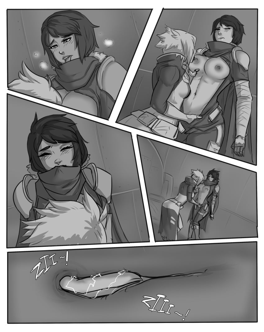 2020 2girls awoken biting_clothes cape destiny_(game) female_only fingering guardian_(destiny) holly_(destiny_oc) human hunter_(destiny) licking_nipple licking_nipples lightning lirra_cal molestation partially_clothed_female public public_indecency rifthebit shocking sucking_breasts sucking_nipple sucking_nipples tongue tongue_out undressing undressing_another undressing_partner unitypressdigital warlock_(destiny) yuri