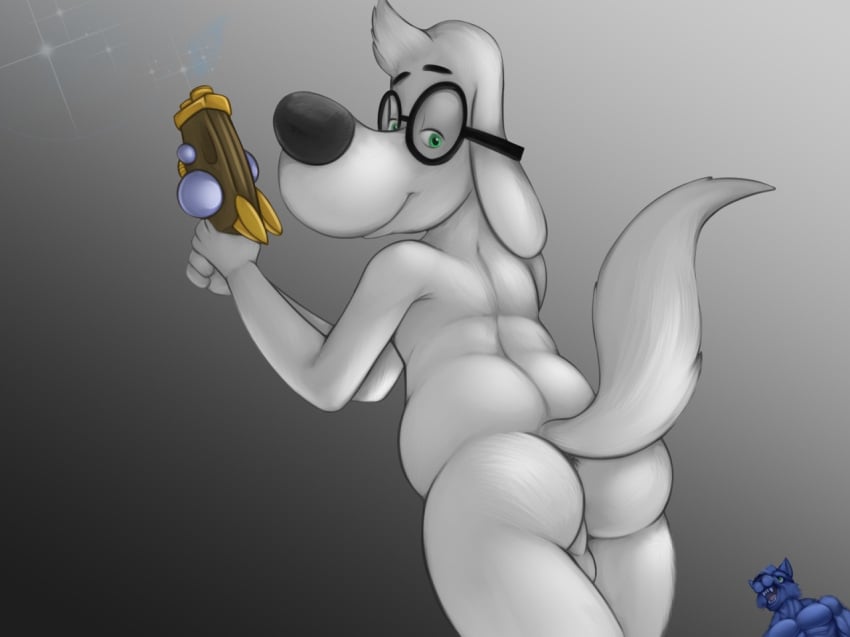 2015 20th_century_fox anthro anus ass backsack bajiir balls bedroom_eyes biped butt_focus canine dreamworks duo dutch_angle eye_contact eyewear feline fur glasses grey_background half-closed_eyes head_tuft holding_object holding_weapon jay_ward_productions legs_together long_tail looking_at_another looking_back looking_down looking_up low-angle_view male male_only mammal micro mr._peabody mr._peabody_and_sherman nude open_mouth perineum ranged_weapon rocky_and_bullwinkle seductive shrink_ray shrinking simple_background slightly_chubby smile solo_focus standing universal_studios unknownwolf weapon white_anus white_balls white_fur white_tail worm's-eye_view