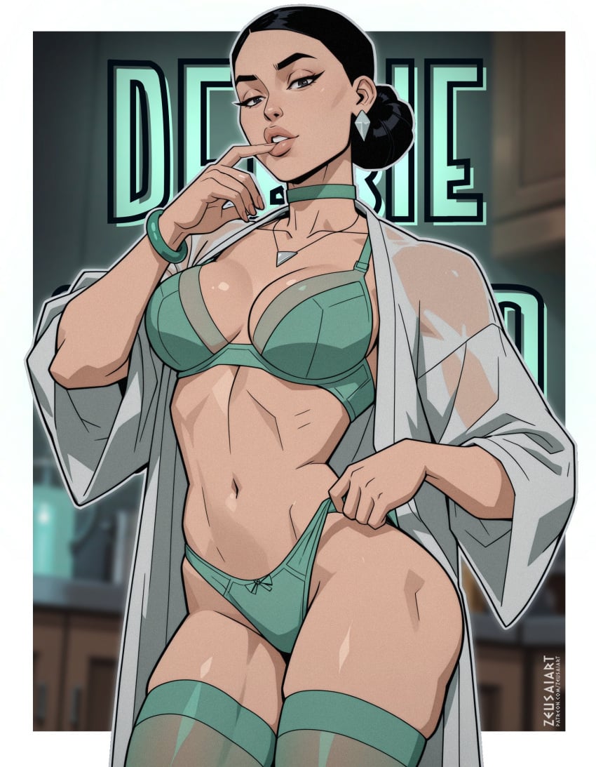 1girls ai_generated asian_milf big_lips bimbo_lips black_hair cleavage debbie_grayson female female_only invincible invincible_(tv_series) milf revealing_clothes thick_lips zeusaiart