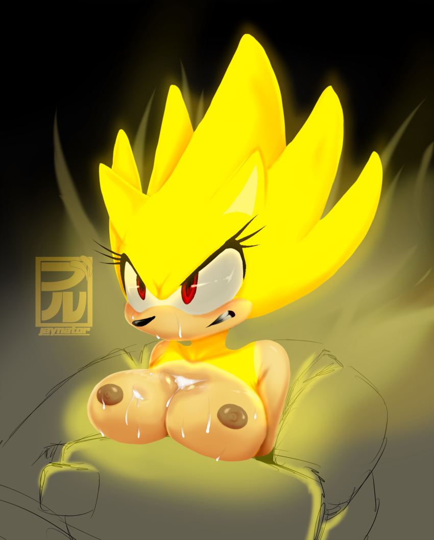 2017 anthro breasts cum cum_on_breasts cum_on_face female genderswap genderswap_(mtf) hedgehog jaynatorburudragon mammal nipples red_eyes rule_63 sonic_(series) sonic_the_hedgehog sonic_the_hedgehog_(series) sonic_the_hedgehog_2 sonique_the_hedgehog super_sonic