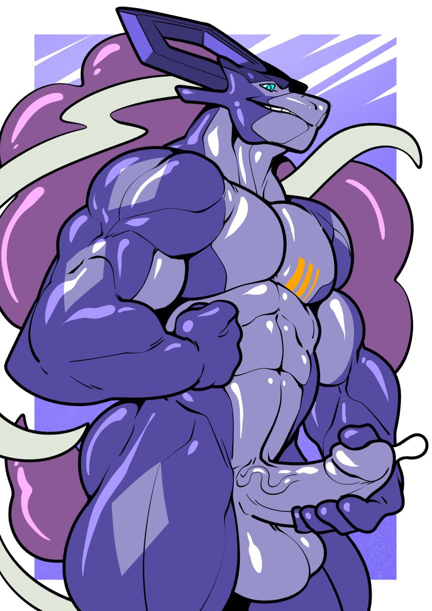 anthro balls cock cum dick engis_(trencalos) furry gay homosexual male male_only merging muscles muscular muscular_male penis pokemon pokemon_(species) semen shark solo solo_focus solo_male suicune testicles trencalos vein veiny_penis