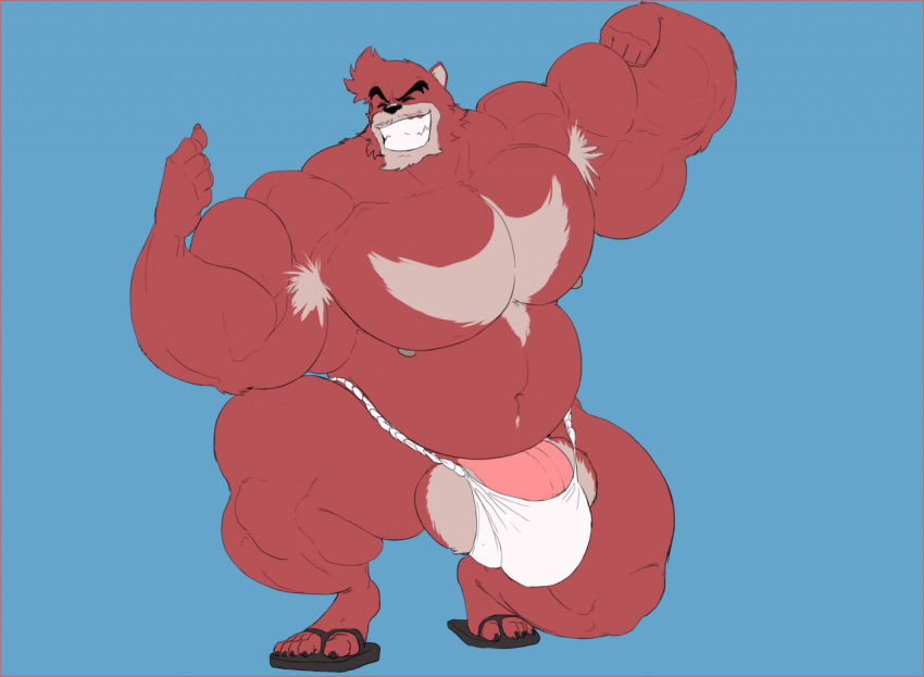 balls bear big_muscles bulge flexing kosmonius kumatetsu male male_only mammal muscular penis penis_base solo the_boy_and_the_beast