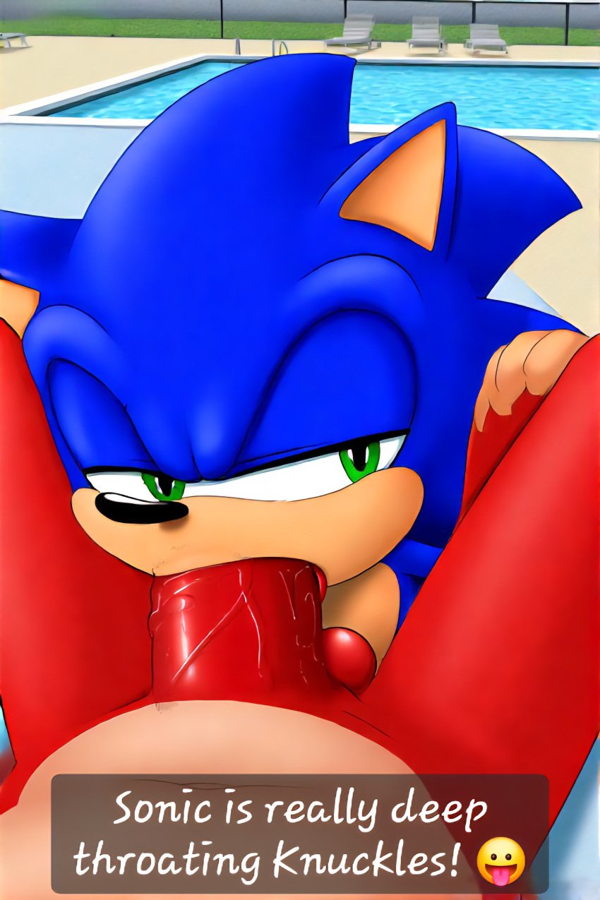 ai_generated anthro big_penis blowjob comic comic_page deep_throat deepthroat dirty_talk erect_penis eye_contact fellatio gay gigantic_penis knuckles_the_echidna large_penis long_penis male/male oral oral_sex perchance_ai pool poolside pov red_penis sonic_(series) sonic_the_hedgehog sonic_the_hedgehog_(series) tongue_out yaoi