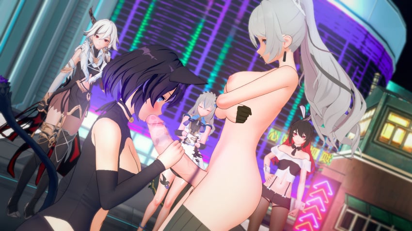 1futa 3d 5girls blowjob bronya_zaychik bronya_zaychik_(haxxor_bunny) bronya_zaychik_(silverwing:_n-ex) cat_ears cat_tail exhibitionism fu_hua fu_hua_(herrscher_of_sentience) futa_on_female futanari honkai_(series) honkai_impact_3rd koikatsu lipstick_mark outdoor_sex outdoors seele_(alter_ego) seele_vollerei vostrumdeus watching