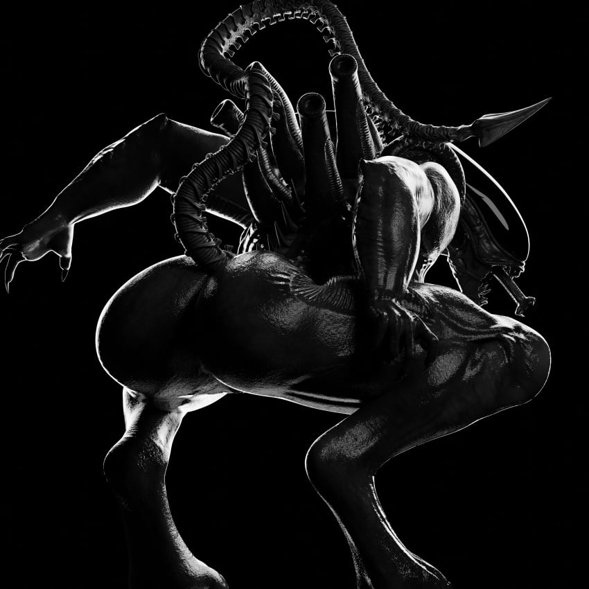 alien alien_(franchise) big_ass big_breasts big_muscles big_nipples big_thighs female female_focus female_monster female_only female_xenomorph massive_breasts massive_butt massive_thighs monster monster_girl monster_girl_(genre) monster_tongue thick_ass thick_thighs tongue_out wet wet_skin xenomorph