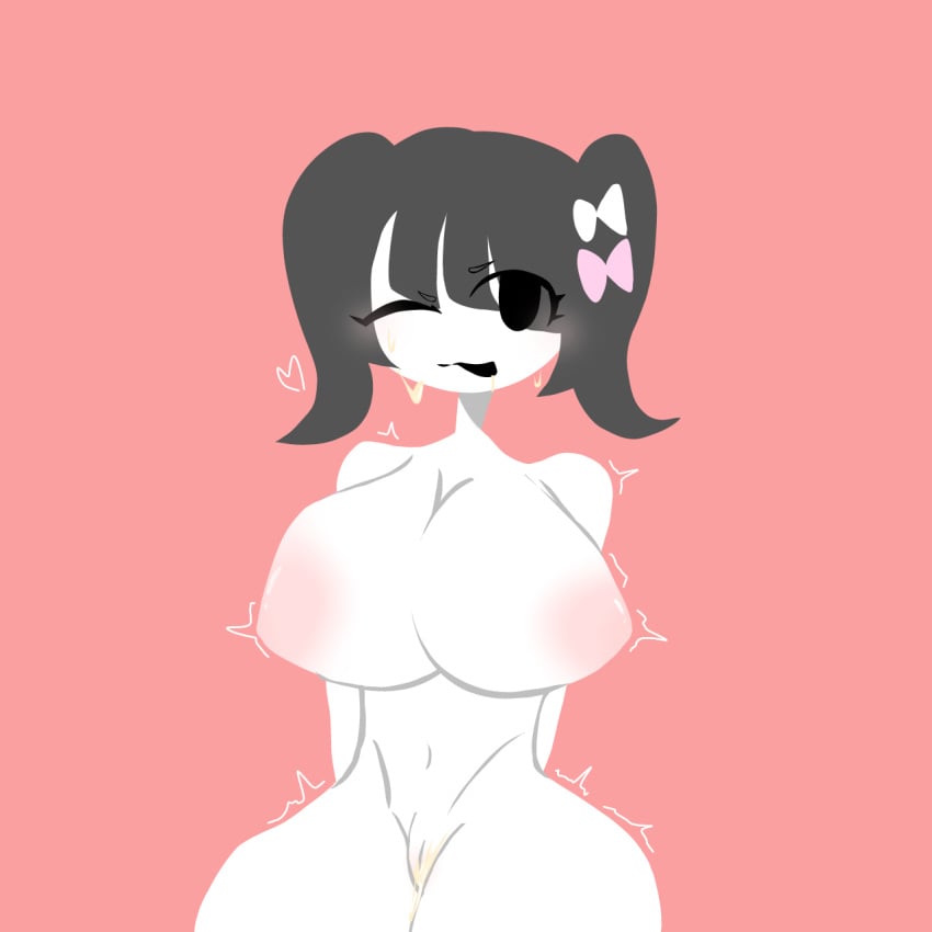 big_ass big_breasts black_hair cum_in_pussy female_body fpe_oc fundamental_paper_education gyatt musashi_ace musashi_fpe pink_and_white_bows sticking_out_tongue trembling twintails two_bows white_skin