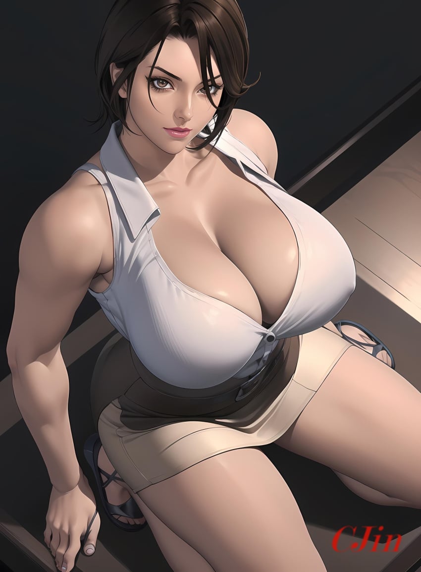 1girls ai_generated big_breasts breasts cjin clothed clothed_female dark-skinned_female dark_skin female female_focus female_only female_teacher shoko_sugimoto solo solo_female solo_focus sugimoto_shouko tanned tanned_female tanned_girl tanned_skin teacher thick_thighs thighs umemaro_3d