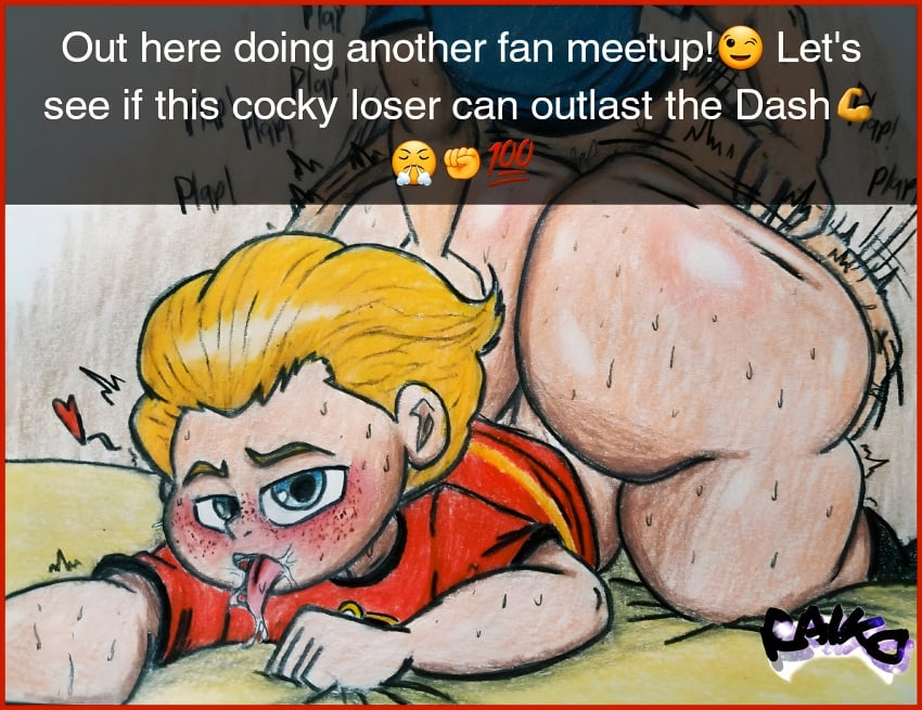 1femboy 2boys anal anal_pounding anal_sex big_ass blonde_hair_male blush clapping_cheeks dash_parr deep_penetration disney doggy_style dumb_face fat_ass femboy gay heart_symbol high_resolution huge_ass livestream mole_on_ass pixar plump_ass raikutaku reverse_cowgirl_position riding_penis sweating text_box the_incredibles thicc_ass tongue tongue_out trap trembling