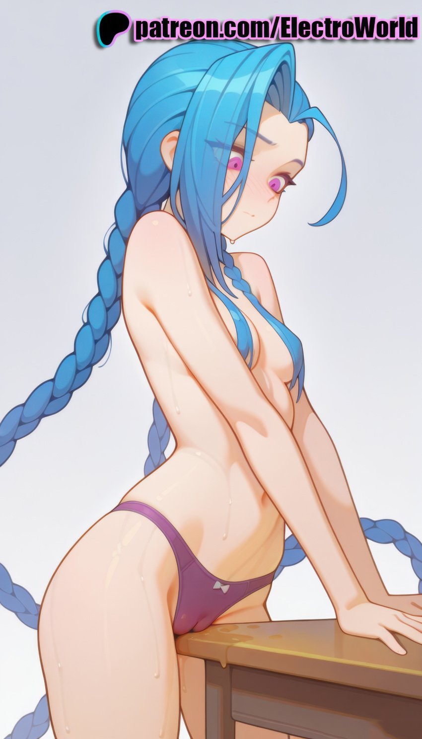 1female 1girls ai_generated arcane arcane:_league_of_legends arcane_jinx arm_tattoo blue_hair blush breasts camel_toe cameltoe curvaceous curvaceous_body curvaceous_female curvaceous_figure electroworld female female female_focus female_only highres inviting_to_sex jinx_(league_of_legends) league_of_legends masturbation nude nude_female panties pleasure_face pleasured_female pov seductive seductive_female seductive_look seductive_pose solo solo_female solo_focus sweat sweatdrop sweaty_body table table_sex trembling trembling_for_pleasure uncensored voluptuous voluptuous_female wet wet_body wet_panties wet_pussy wet_skin