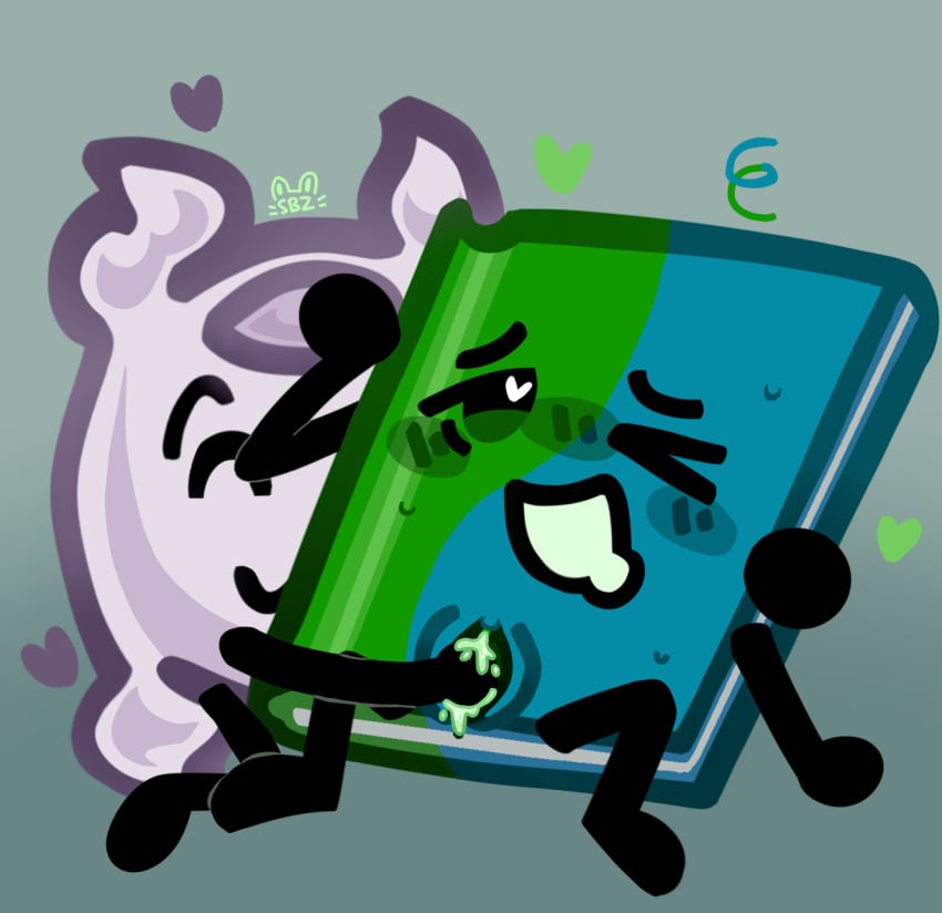 2girls :) :3 :o battle_for_bfdi battle_for_dream_island bfb bfdi blush book_(bfdi) color colored drooling female fingering heart heart-shaped_pupils jacknjellify object_show object_show_community object_shows one_eye_closed osc pillow_(bfdi) snowbunniz sweat the_power_of_two tpot vaginal_fluids watermark yuri