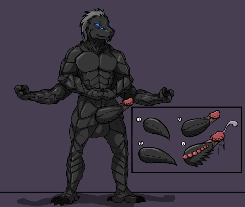 2017 arrwulf black_exoskeleton cum destiny eliksni_(species) erection male model_sheet multi_arm multi_limb penis simple_background solo