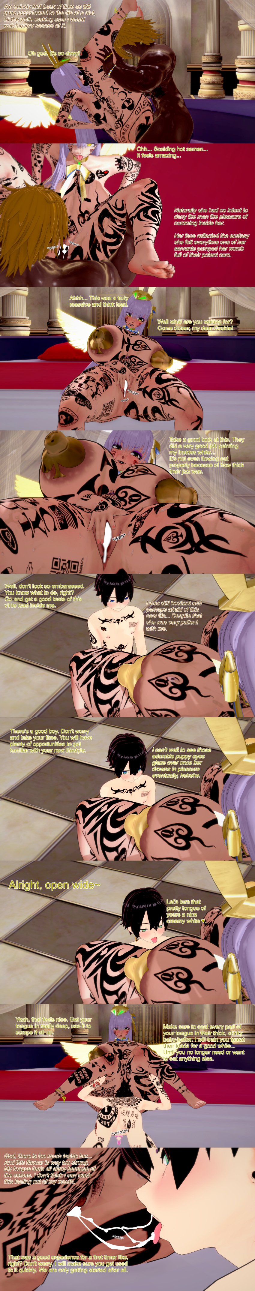 3d admiralobp ball_fondling ball_squeeze bb_(fate) bb_dubai_(fate) big_dom_small_sub caption chastity_cage consensual cuckold cuckold_meal cum cum_eating cum_in_mouth cum_in_pussy cum_inside cunnilingus dark-skinned_male dark_skin drugs english_text fate/extra_ccc fate/grand_order fate_(series) female femdom feminine_male feminization hands-free handsfree_ejaculation interracial interracial_sex kissing koikatsu male masochism netorare netorase ntr prostate_stimulation qos queen_of_spades raceplay slave slave_collar small_penis small_penis_humiliation tattoo tattoos text uncensored valeriusspero weak_ejaculation
