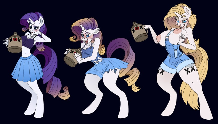 ass_expansion atcpony bimbofication breast_expansion corruption hair_color_change my_little_pony rarity_(mlp) redneck tagme transformation
